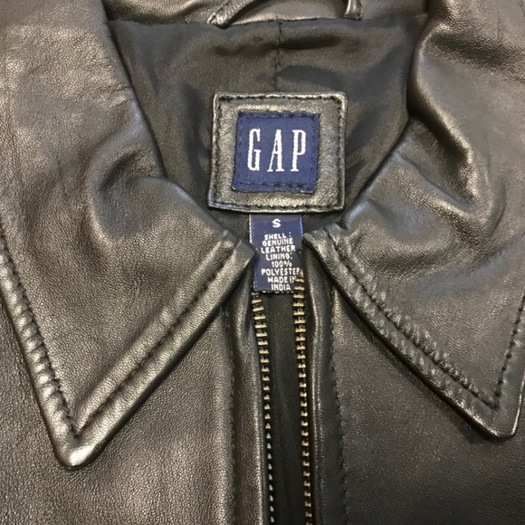Gap Genuine Black Leather Women Jacket size small - Picture 4 of 6